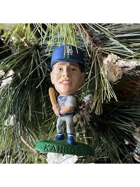 Eric Karros Headliners Christmas Tree Ornament Vintage 90s Los Angeles Dodgers